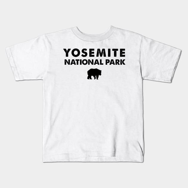 Yosemite National Park Retro Kids T-Shirt by roamfree